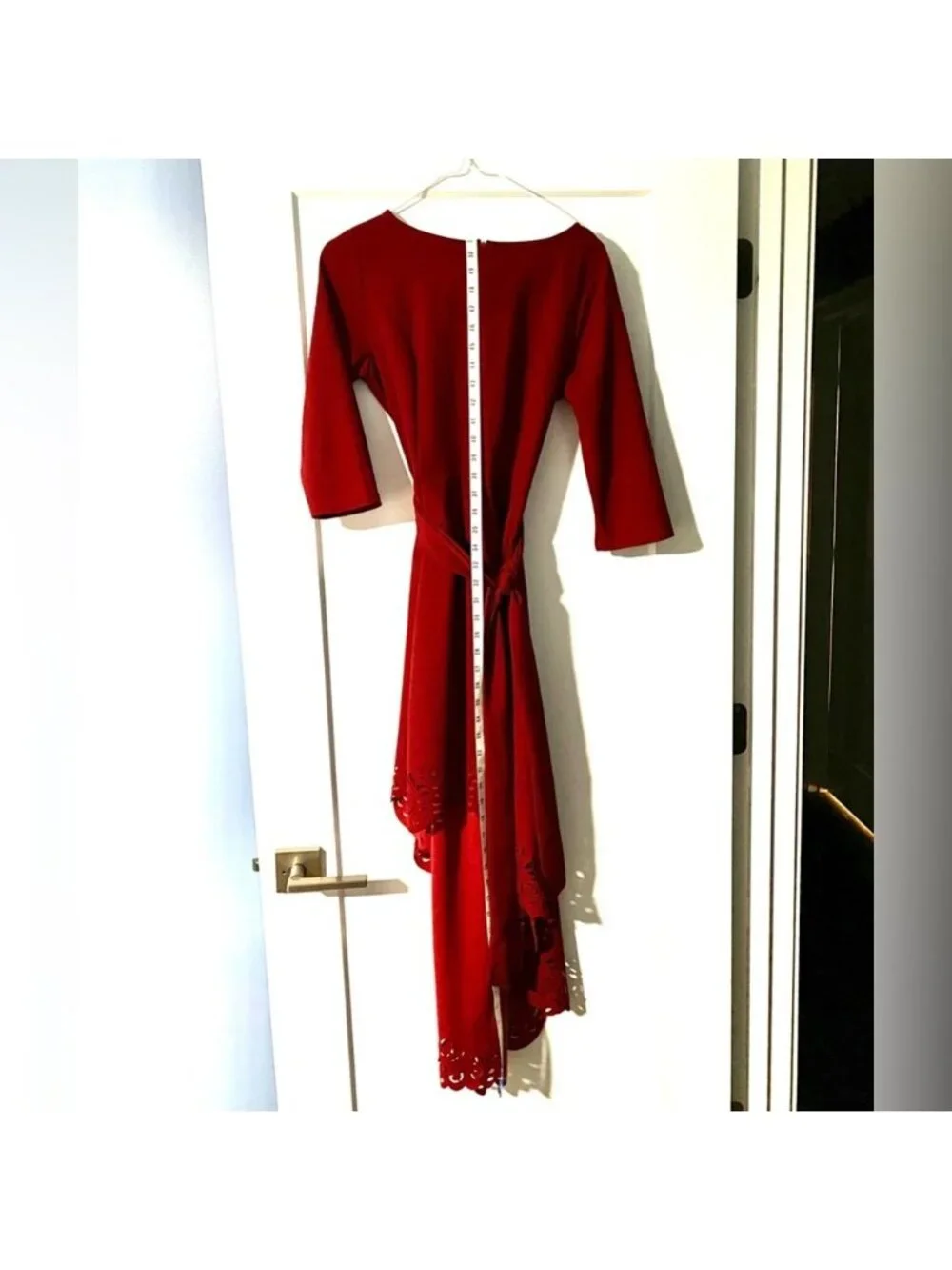 SIMPLY ELEGANT Brand | Women’s Red Dress with Asymmetrical Lengths | Size S